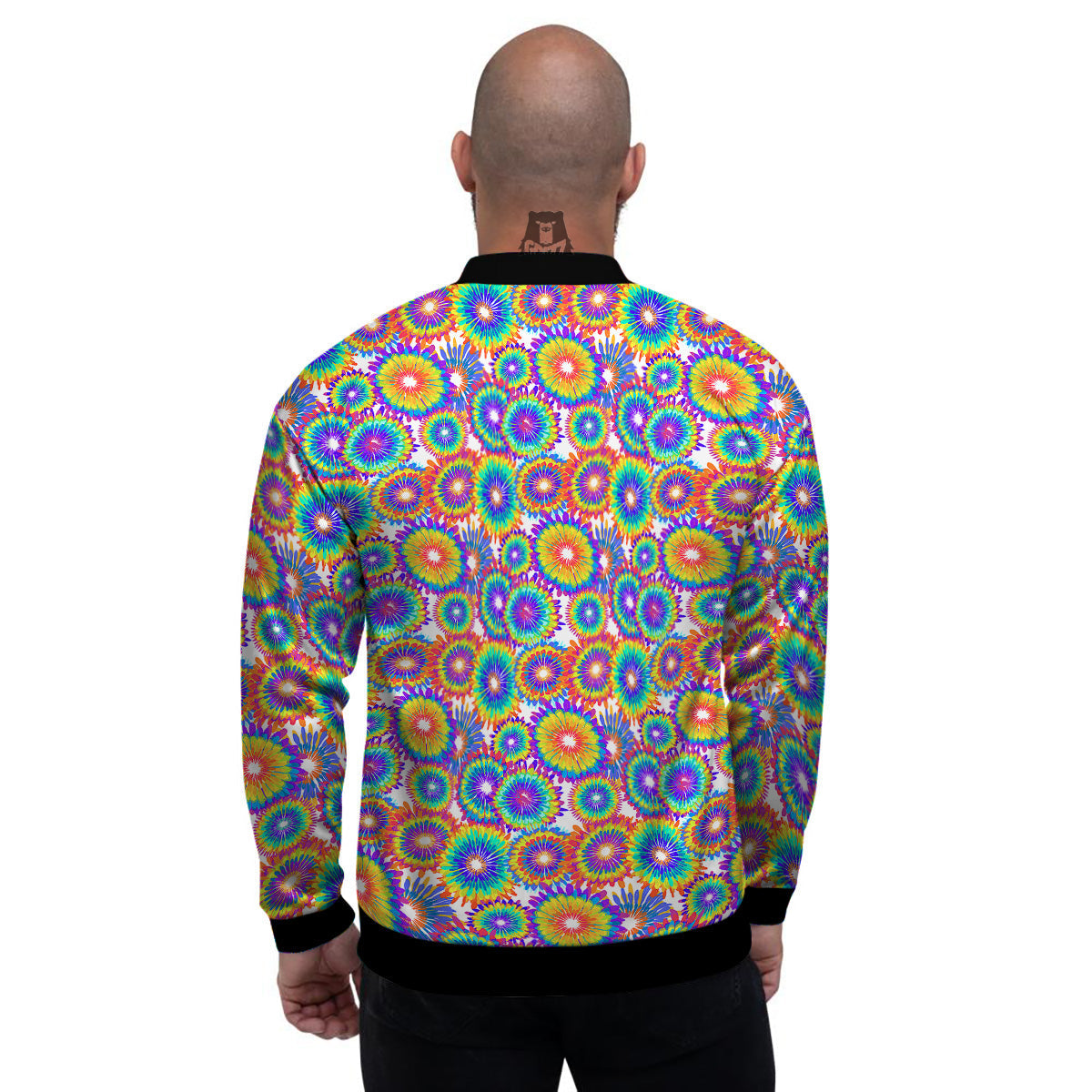 Abstract Sunflower Colorful Print Pattern Men's Bomber Jacket-grizzshop