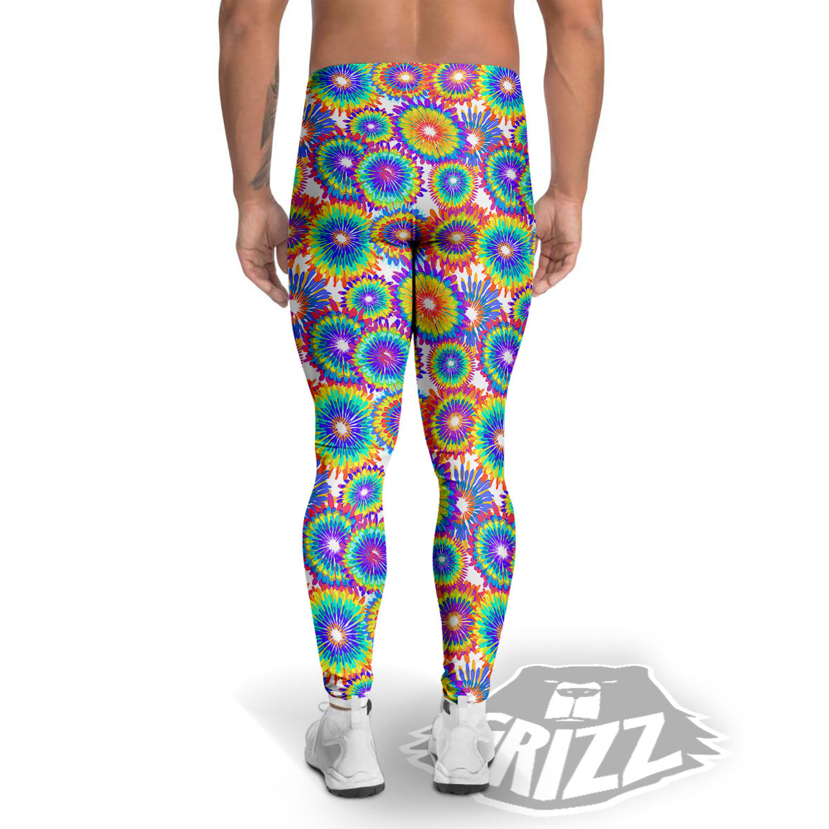 Abstract Sunflower Colorful Print Pattern Men's Leggings-grizzshop
