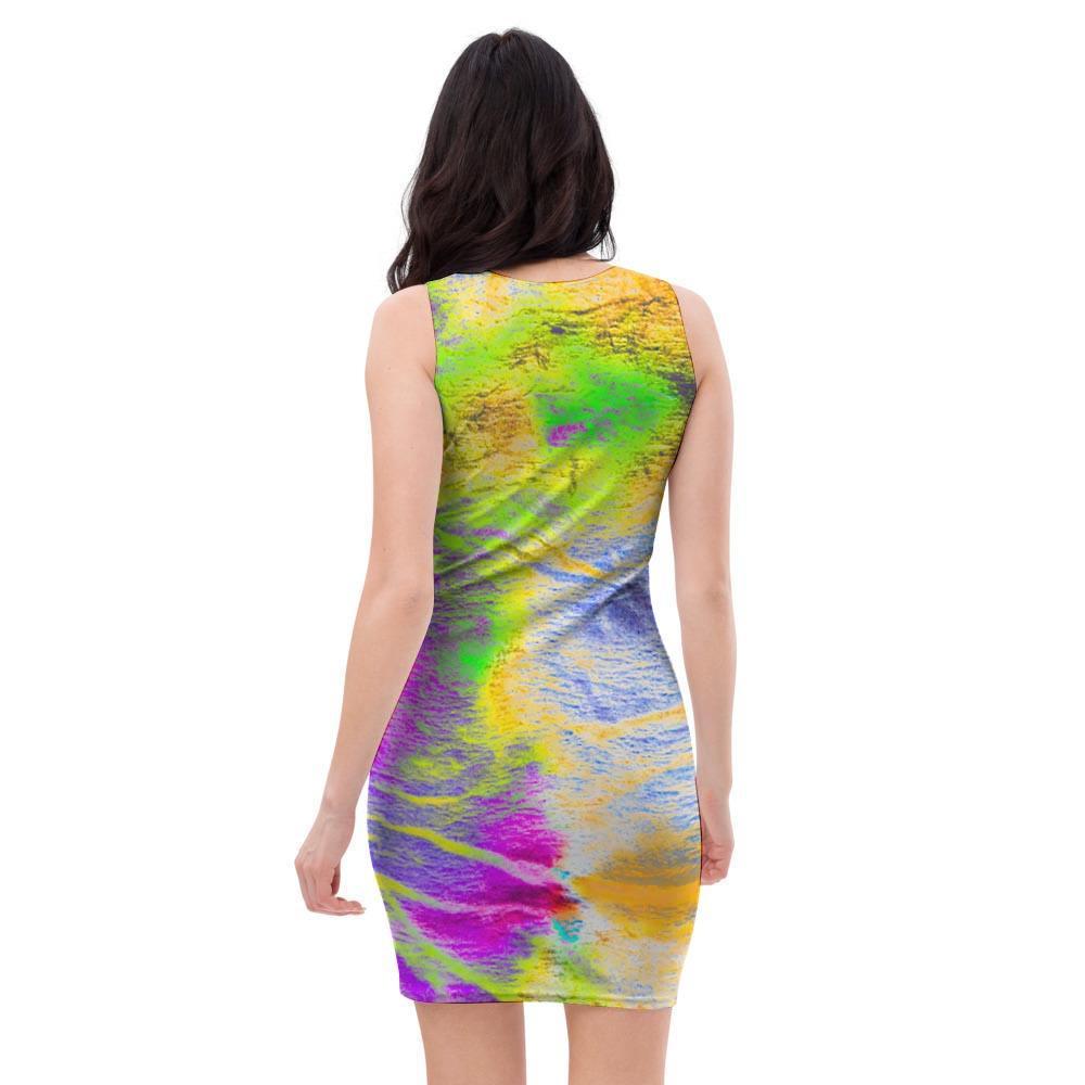 Abstract Tie Dye Bodycon Dress-grizzshop