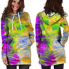 Abstract Tie Dye Hoodie Dress-grizzshop