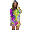 Abstract Tie Dye Hoodie Dress-grizzshop