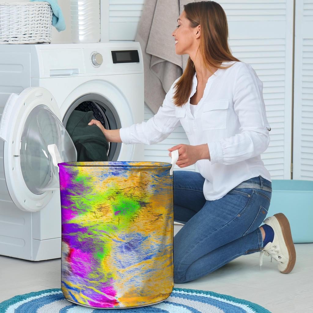 Abstract Tie Dye Laundry Basket-grizzshop