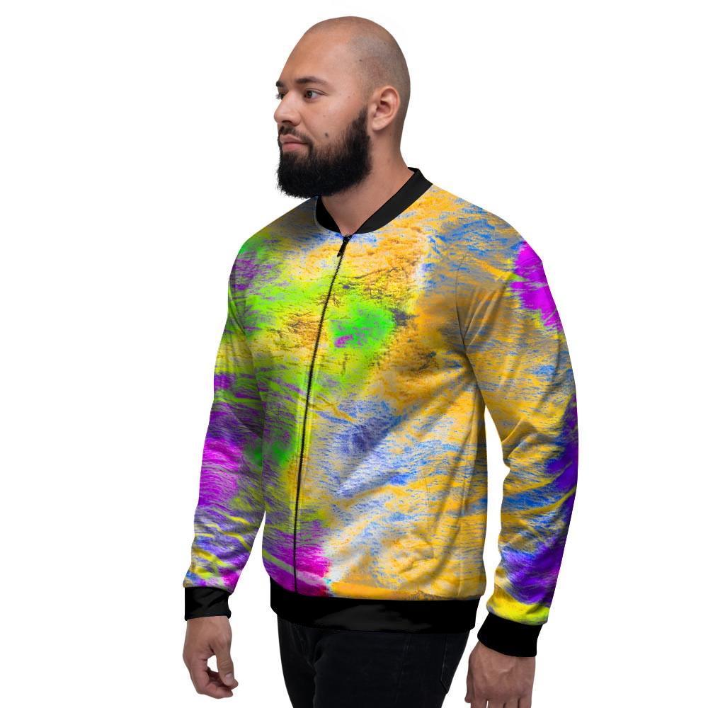 Abstract Tie Dye Men's Bomber Jacket-grizzshop