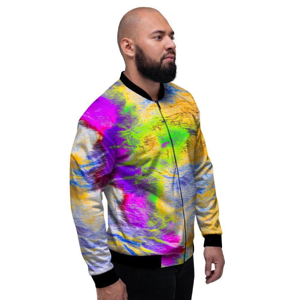 Abstract Tie Dye Men's Bomber Jacket-grizzshop