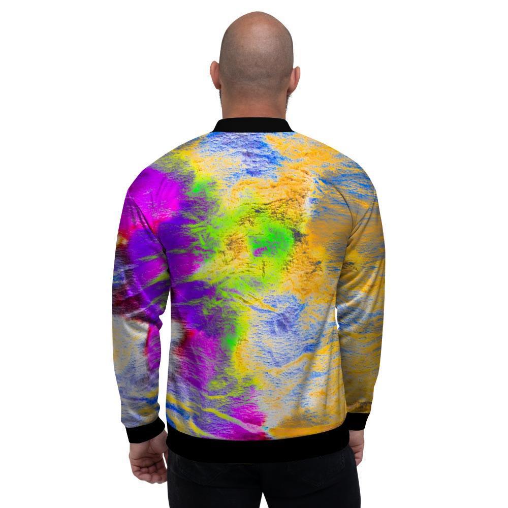 Abstract Tie Dye Men's Bomber Jacket-grizzshop