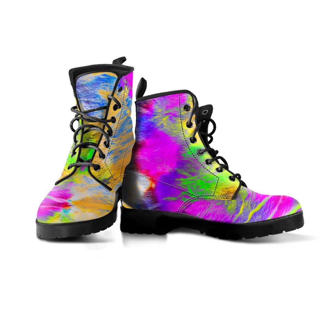 Abstract Tie Dye Men's Boots-grizzshop