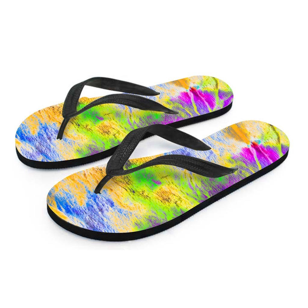 Abstract Tie Dye Men's Flip Flops-grizzshop