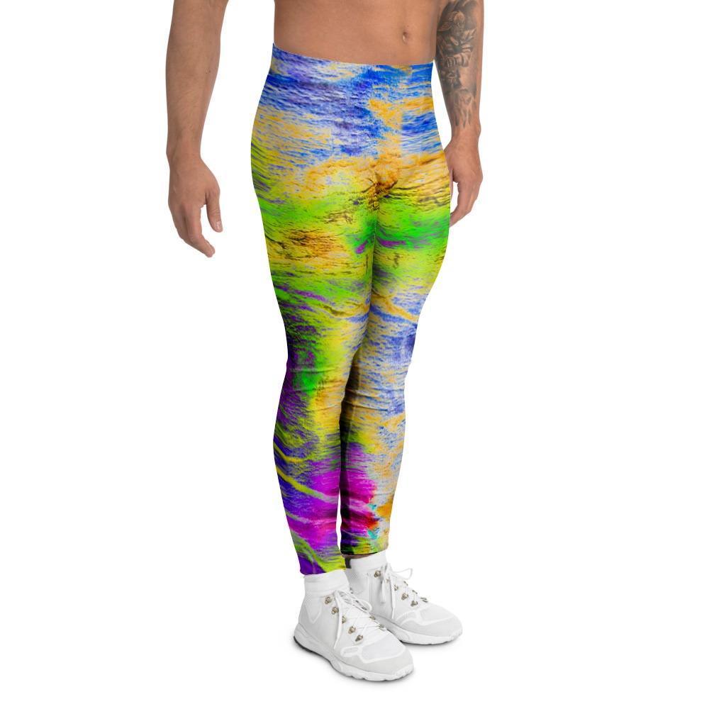 Abstract Tie Dye Men's Leggings-grizzshop