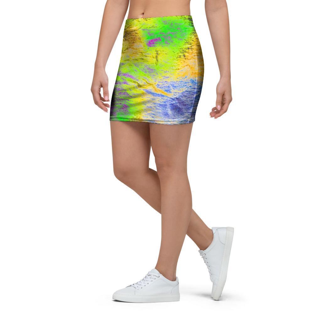 Abstract Tie Dye Mini Skirt-grizzshop