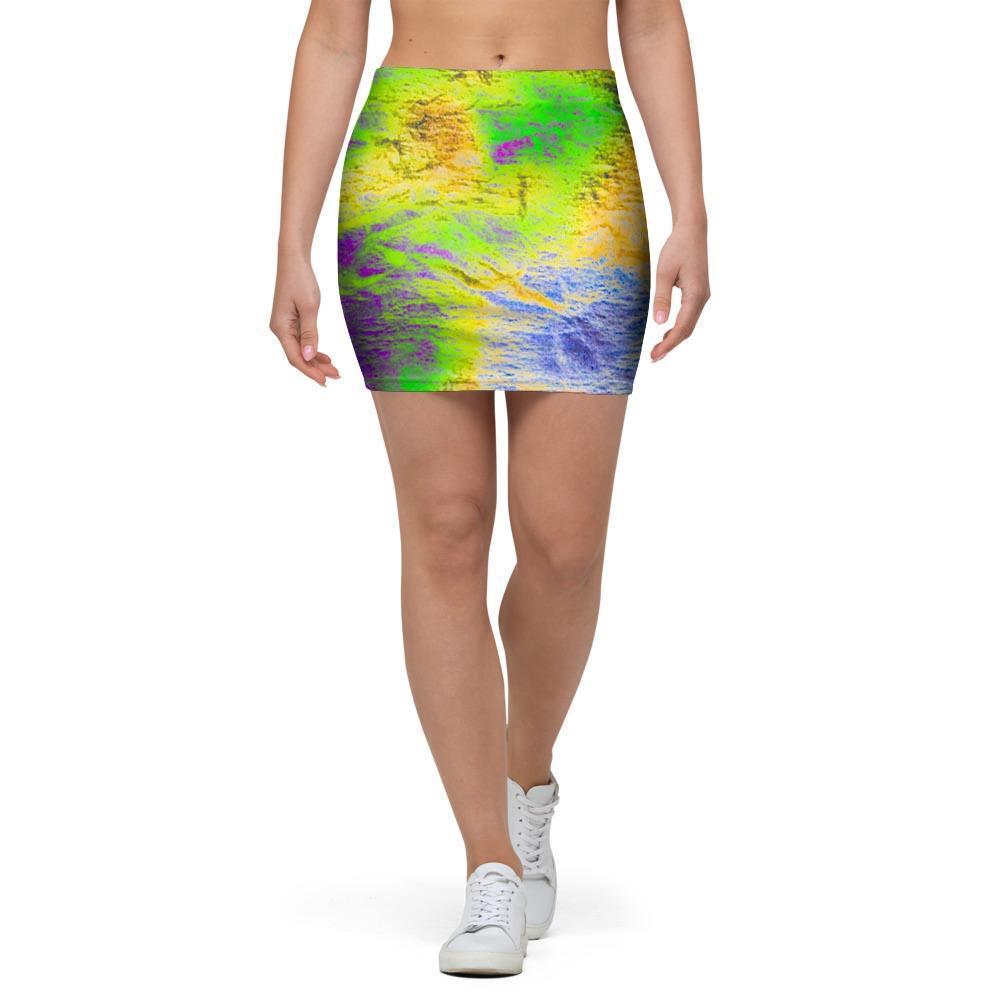 Abstract Tie Dye Mini Skirt-grizzshop