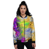 Abstract Tie Dye Women's Bomber Jacket-grizzshop