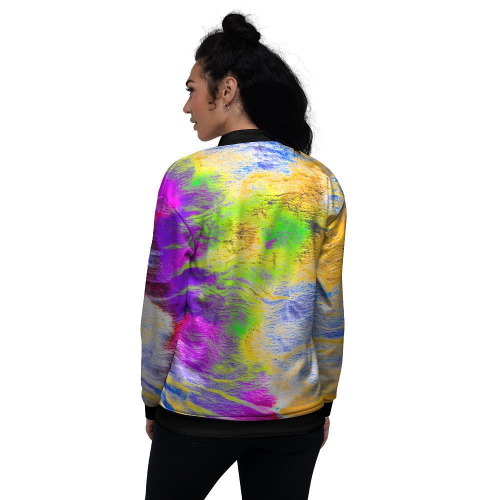 Abstract Tie Dye Women's Bomber Jacket-grizzshop