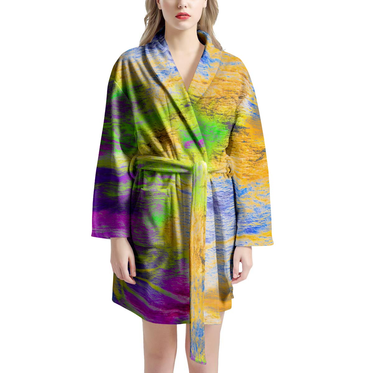 Abstract Tie Dye Women's Robe-grizzshop