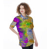 Abstract Tie Dye Women's Short Sleeve Shirts-grizzshop