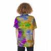 Abstract Tie Dye Women's Short Sleeve Shirts-grizzshop