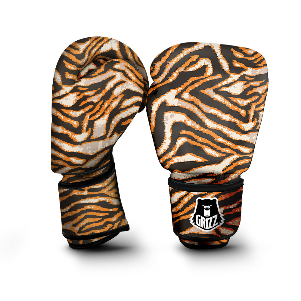 Abstract Tiger Skin Grunge Print Boxing Gloves-grizzshop
