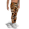 Abstract Tiger Skin Grunge Print Men's Leggings-grizzshop