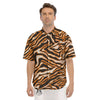 Abstract Tiger Skin Grunge Print Men's Short Sleeve Shirts-grizzshop