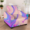 Abstract Trippy Holographic Armchair Cover-grizzshop