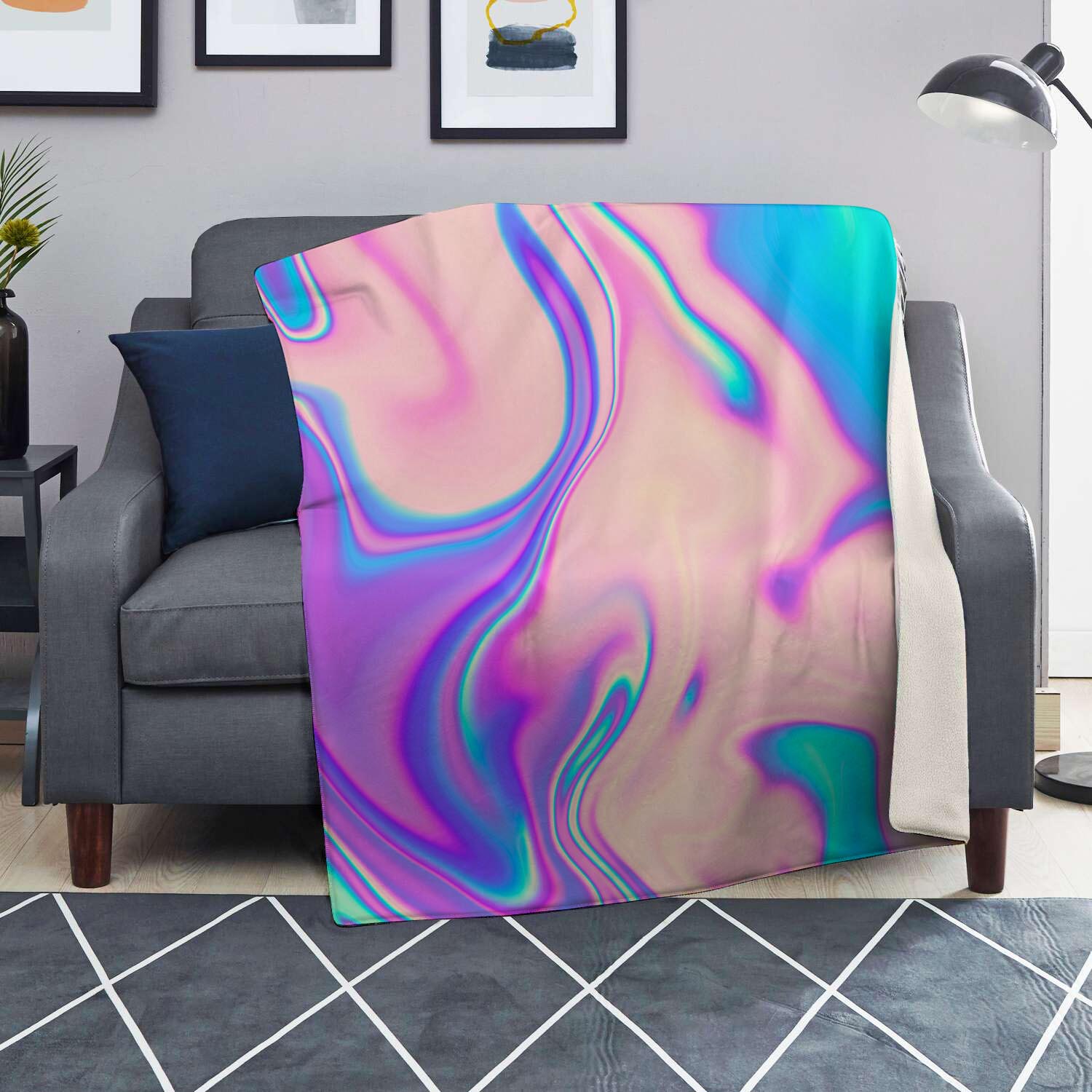 Abstract Trippy Holographic Blanket-grizzshop