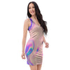 Abstract Trippy Holographic Bodycon Dress-grizzshop