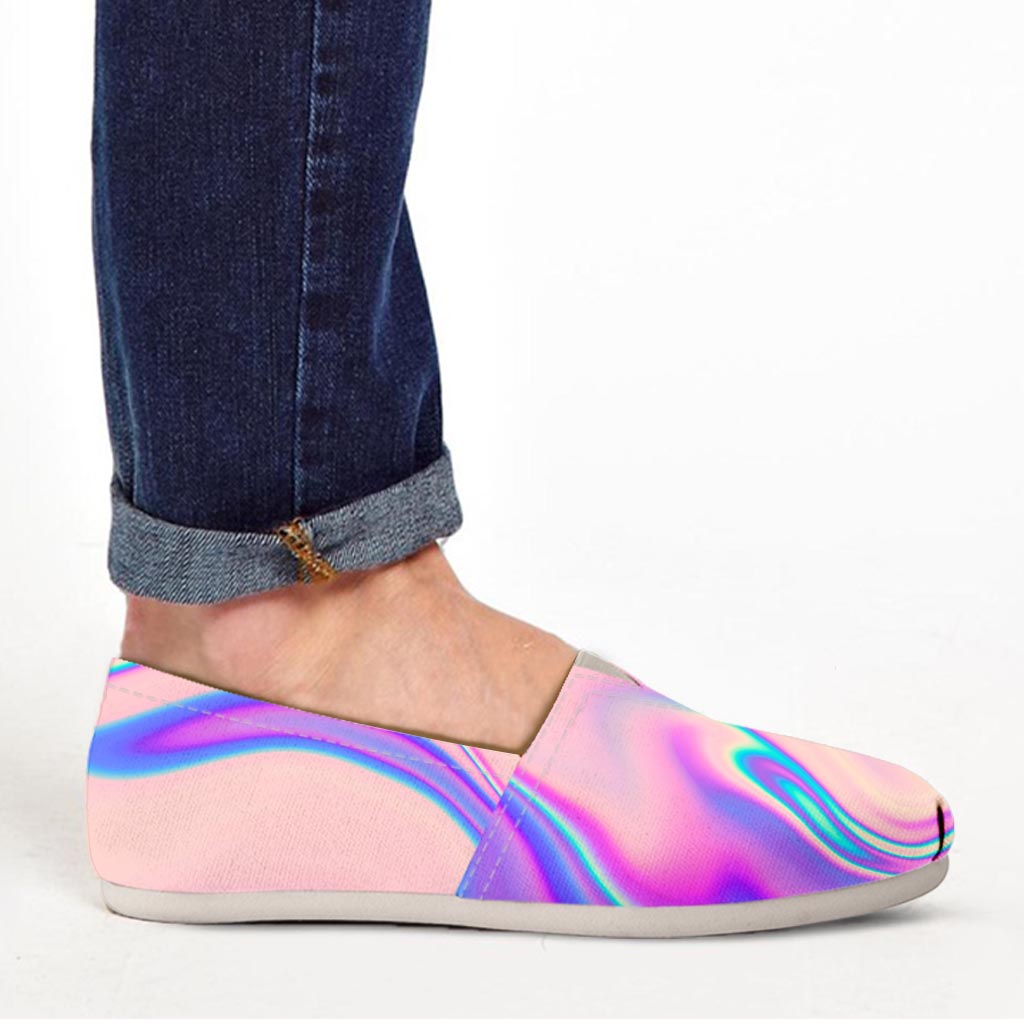 Abstract Trippy Holographic Canvas Shoes-grizzshop
