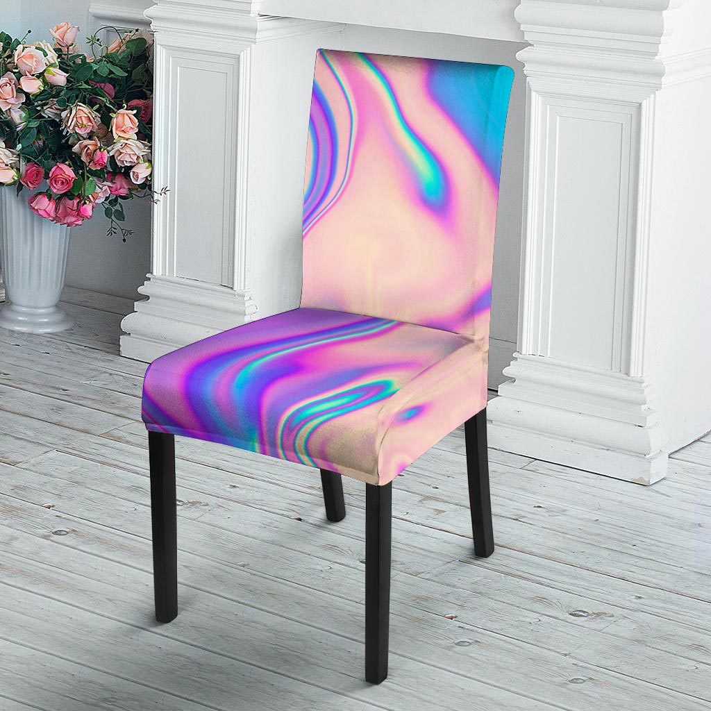 Abstract Trippy Holographic Chair Cover-grizzshop