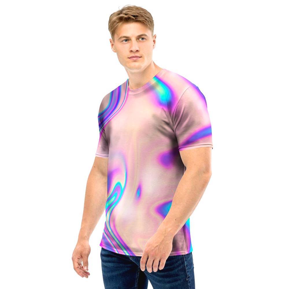 Abstract Trippy Holographic Men T Shirt-grizzshop