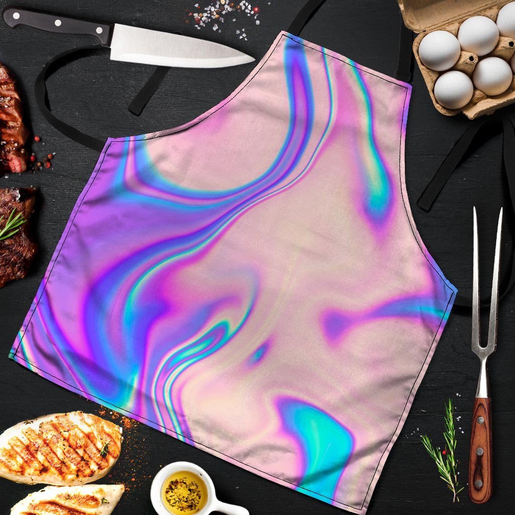 Abstract Trippy Holographic Men's Apron-grizzshop