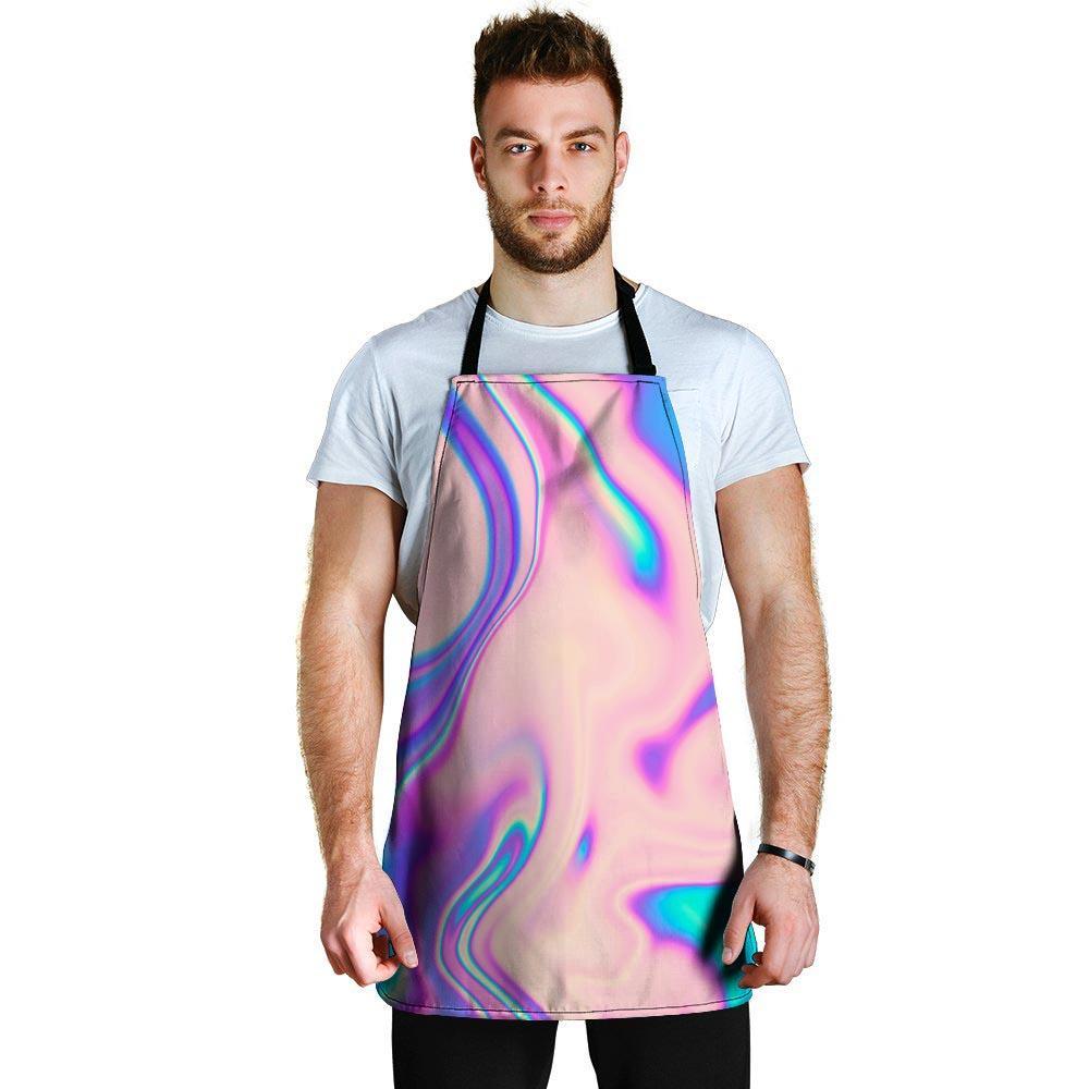 Abstract Trippy Holographic Men's Apron-grizzshop