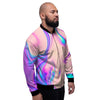 Abstract Trippy Holographic Men's Bomber Jacket-grizzshop