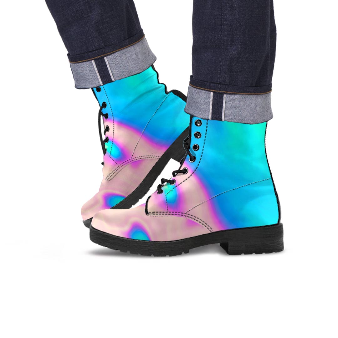 Abstract Trippy Holographic Men's Boots-grizzshop