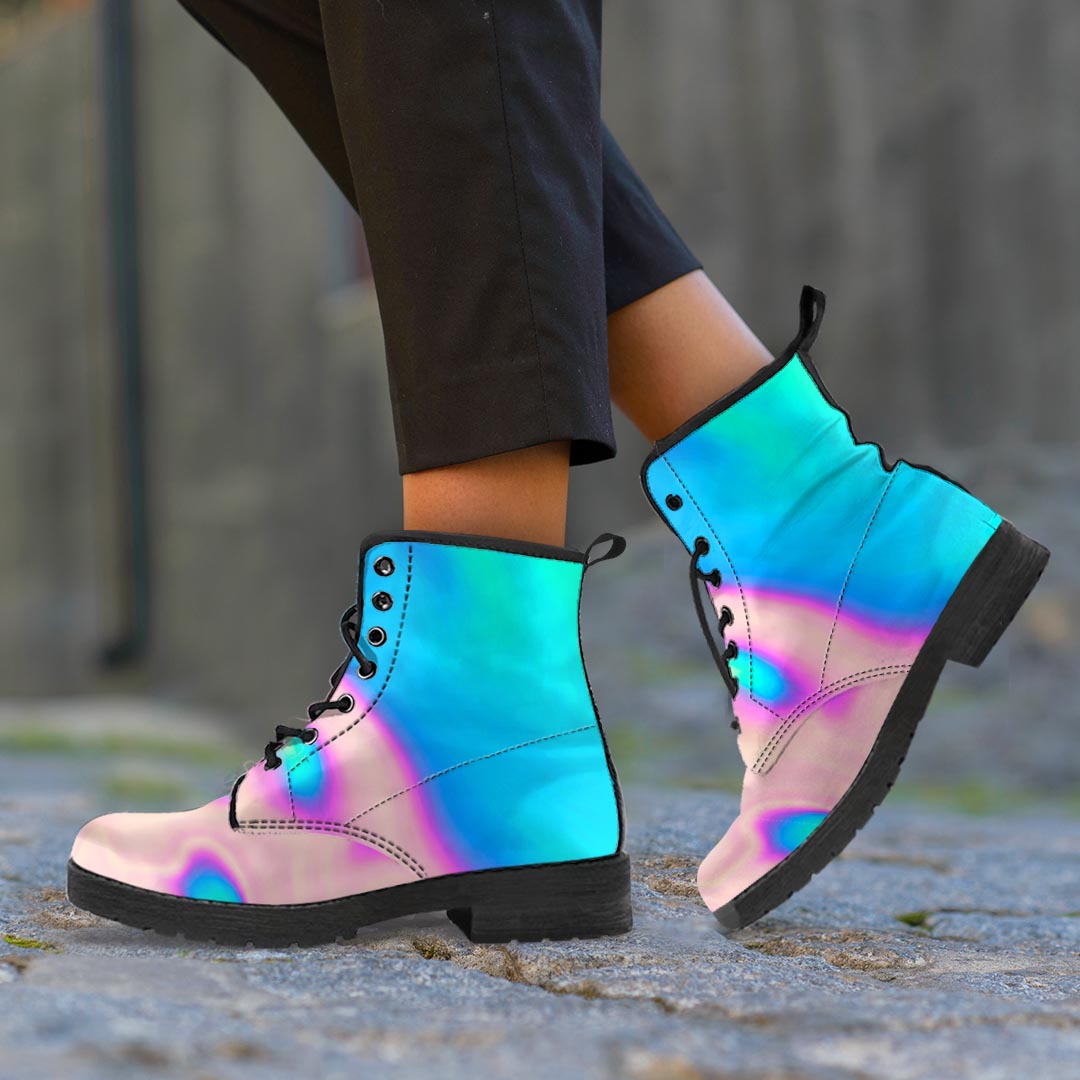 Abstract Trippy Holographic Men's Boots-grizzshop