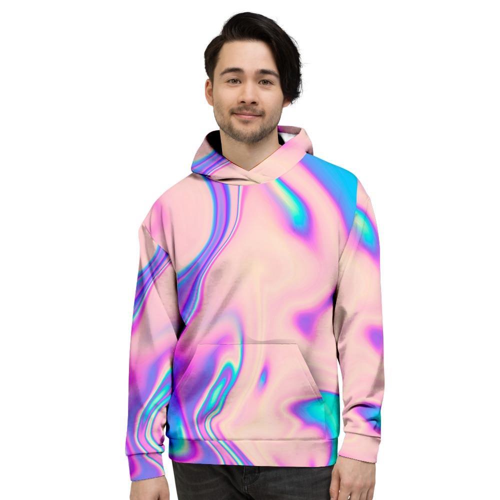 Abstract Trippy Holographic Men's Hoodie-grizzshop