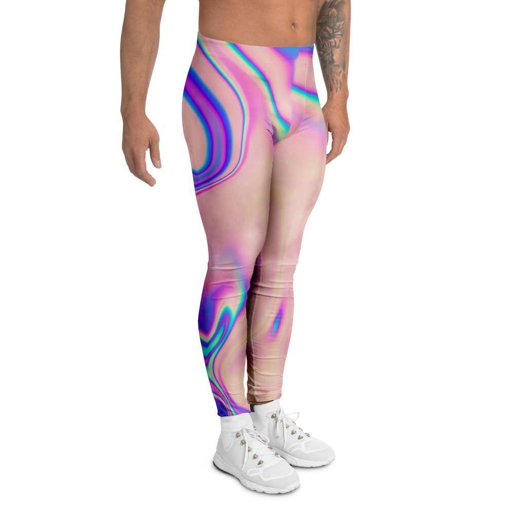 Abstract Trippy Holographic Men's Leggings-grizzshop