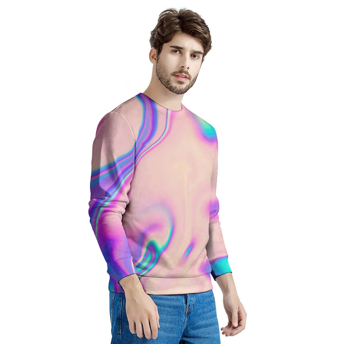 Abstract Trippy Holographic Men's Sweatshirt-grizzshop