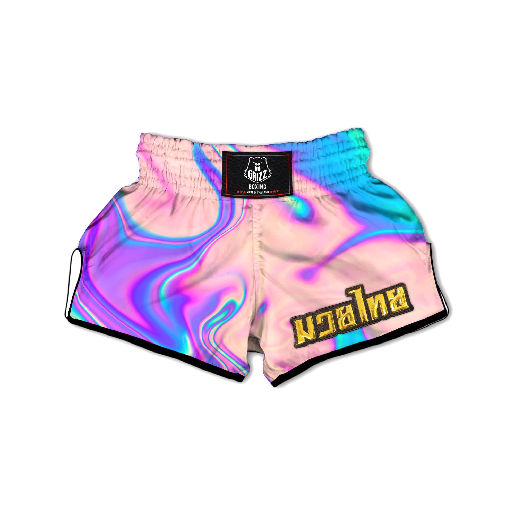 Abstract Trippy Holographic Muay Thai Boxing Shorts-grizzshop