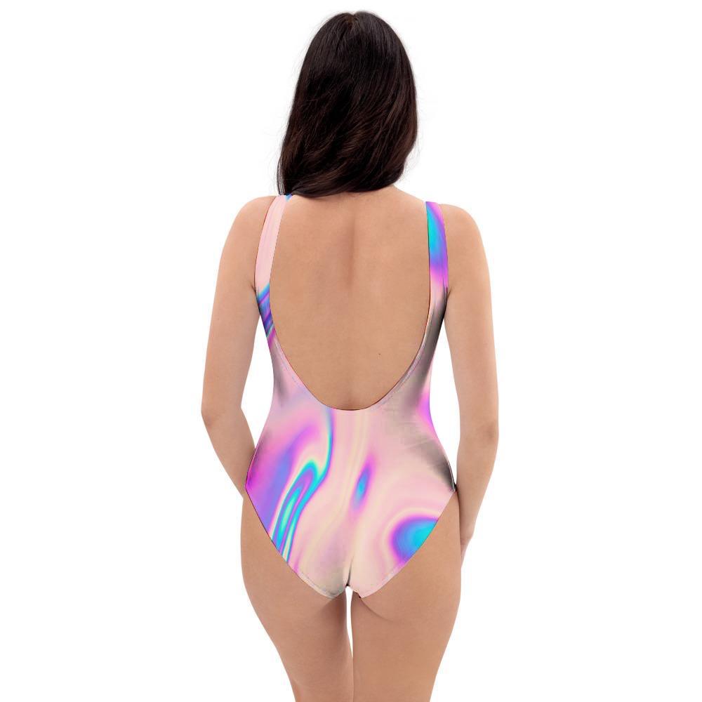 Abstract Trippy Holographic One Piece Swimsuite-grizzshop