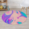 Abstract Trippy Holographic Round Rug-grizzshop