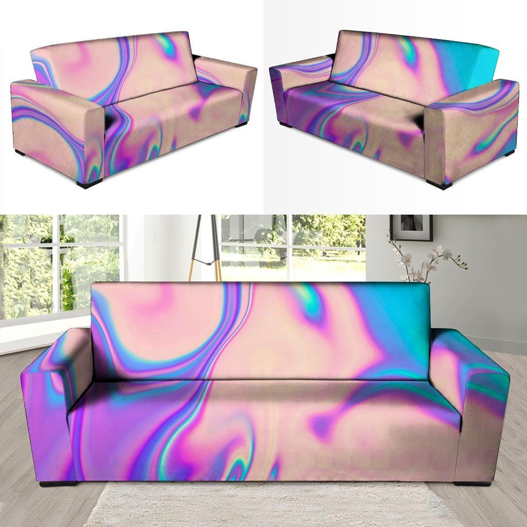 Abstract Trippy Holographic Sofa Cover-grizzshop