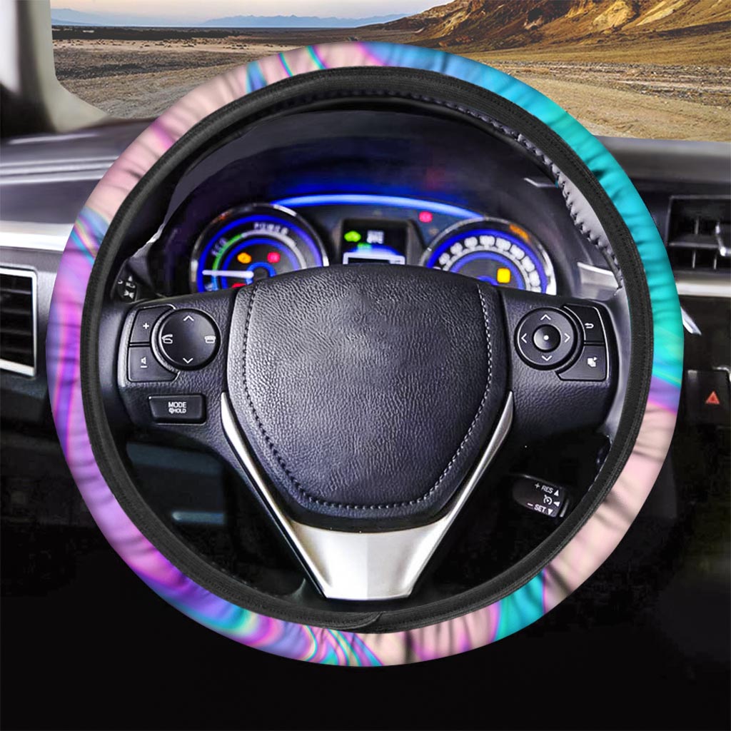 Abstract Trippy Holographic Steering Wheel Cover-grizzshop