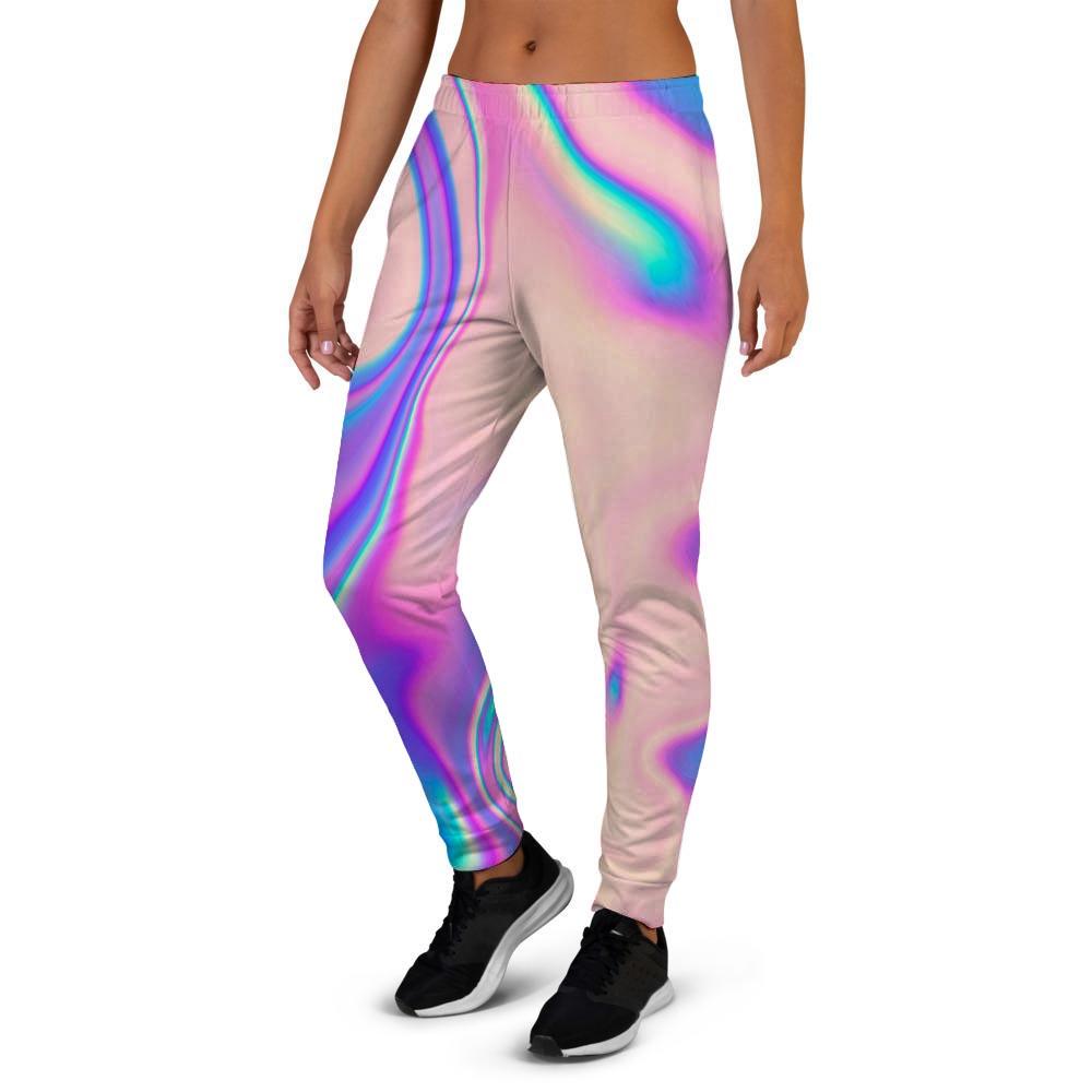 Abstract Trippy Holographic Women's Joggers-grizzshop