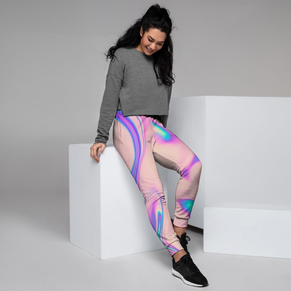 Abstract Trippy Holographic Women's Joggers-grizzshop