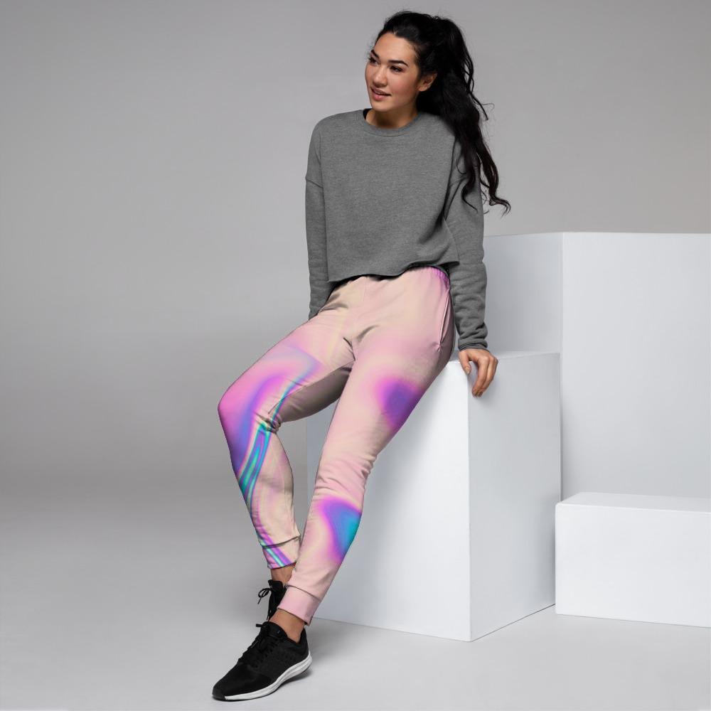 Abstract Trippy Holographic Women's Joggers-grizzshop