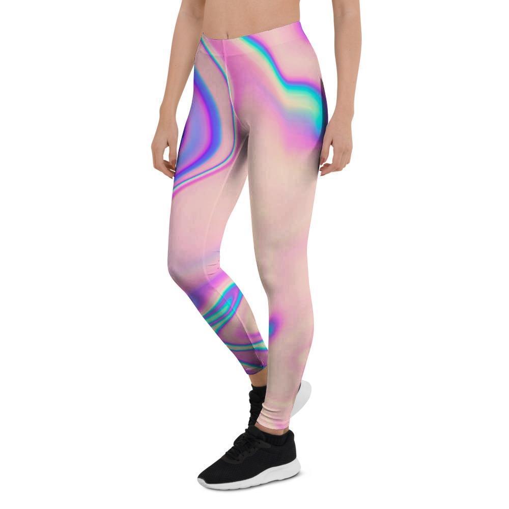 Abstract Trippy Holographic Women's Leggings-grizzshop