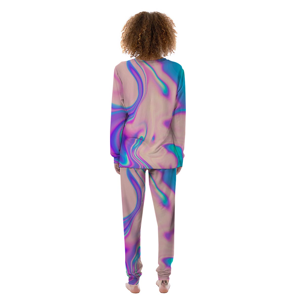 Abstract Trippy Holographic Women's Pajamas-grizzshop