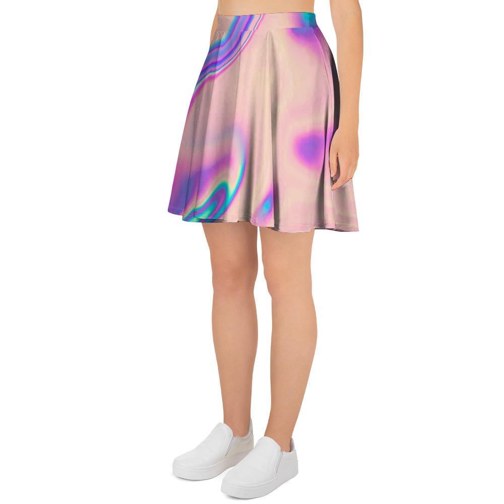 Abstract Trippy Holographic Women's Skirt-grizzshop
