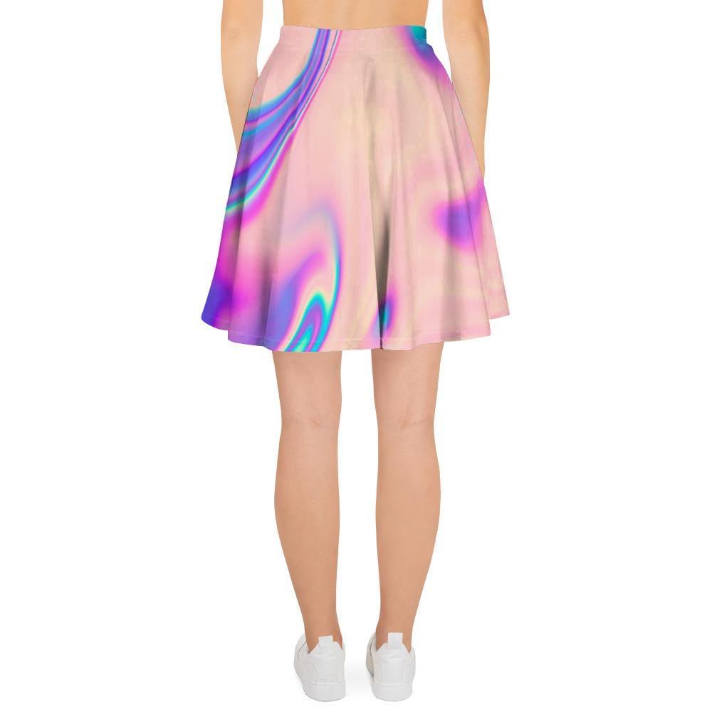 Abstract Trippy Holographic Women's Skirt-grizzshop