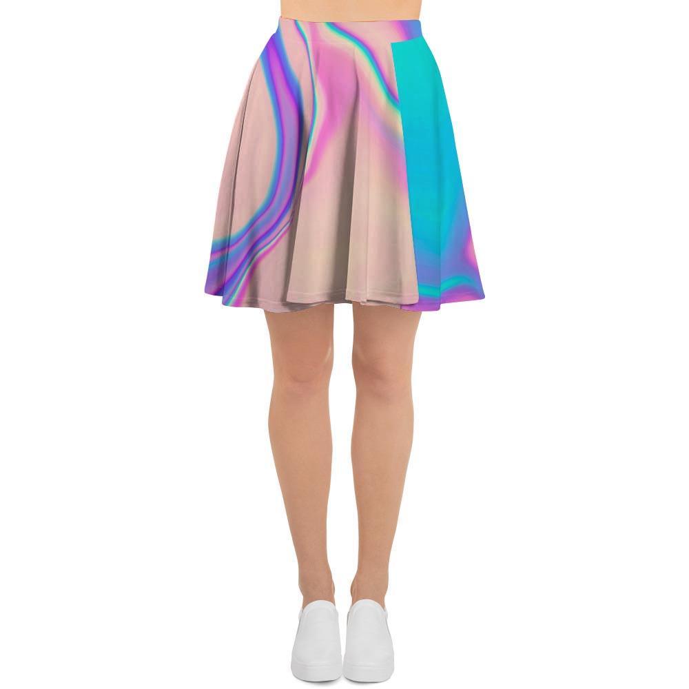 Abstract Trippy Holographic Women's Skirt-grizzshop