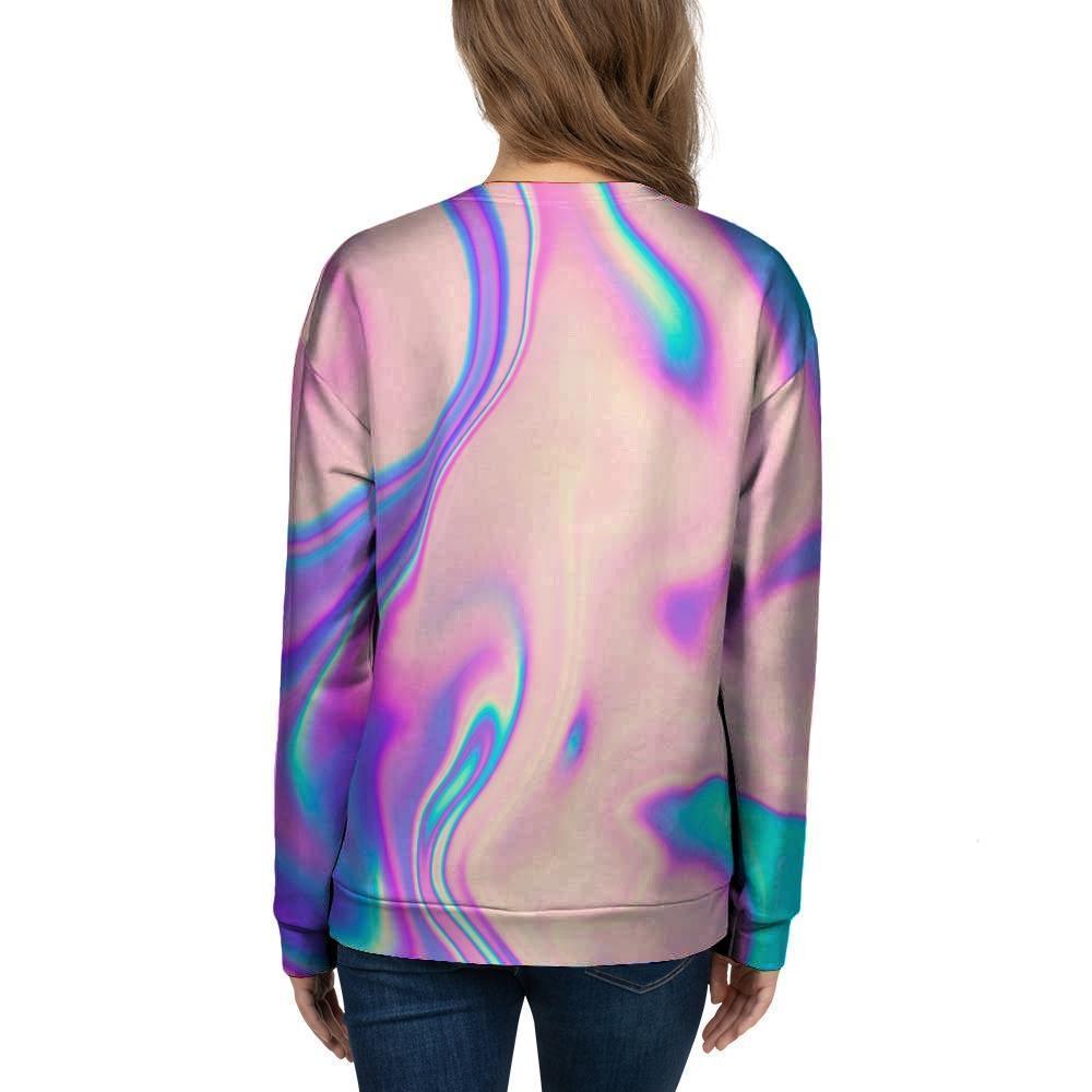 Abstract Trippy Holographic Women's Sweatshirt-grizzshop